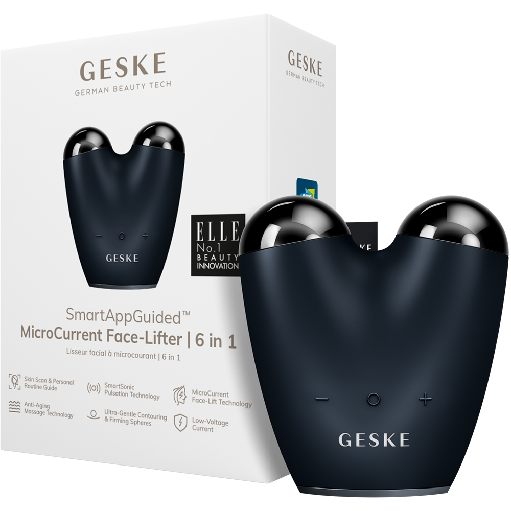 Dispozitiv pentru masaj facial 6 in 1 Black Face-Lifter MicroCurrent, 1 bucata, Geske
