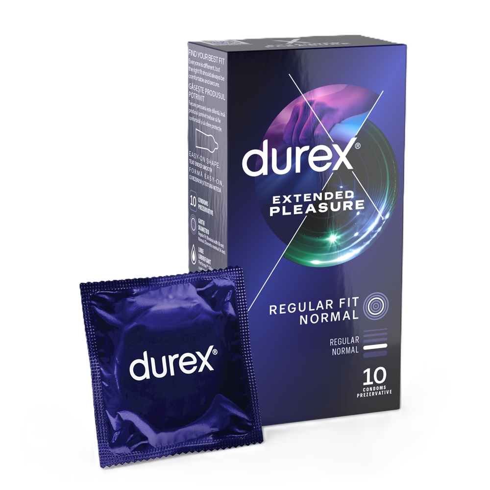Prezervative Extended Pleasure, 10 bucati, Durex
