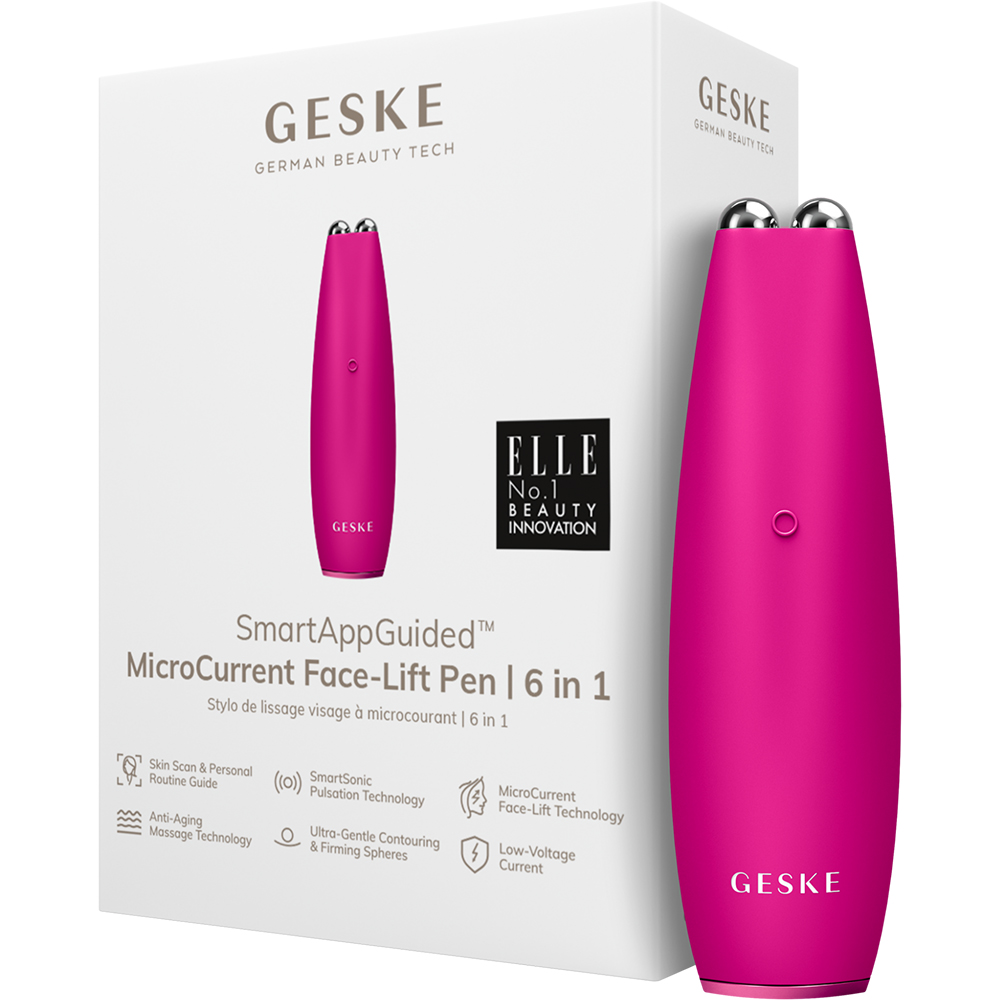 Dispozitiv pentru masaj facial 6 in 1 Magenta Face-Lift Pen MicroCurrent, 1 bucata, Geske