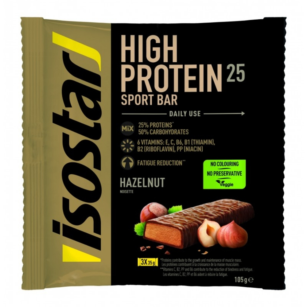 Baton proteinc cu aroma de alune High Protein Sport Bar, 3 x 35 g, Isostar