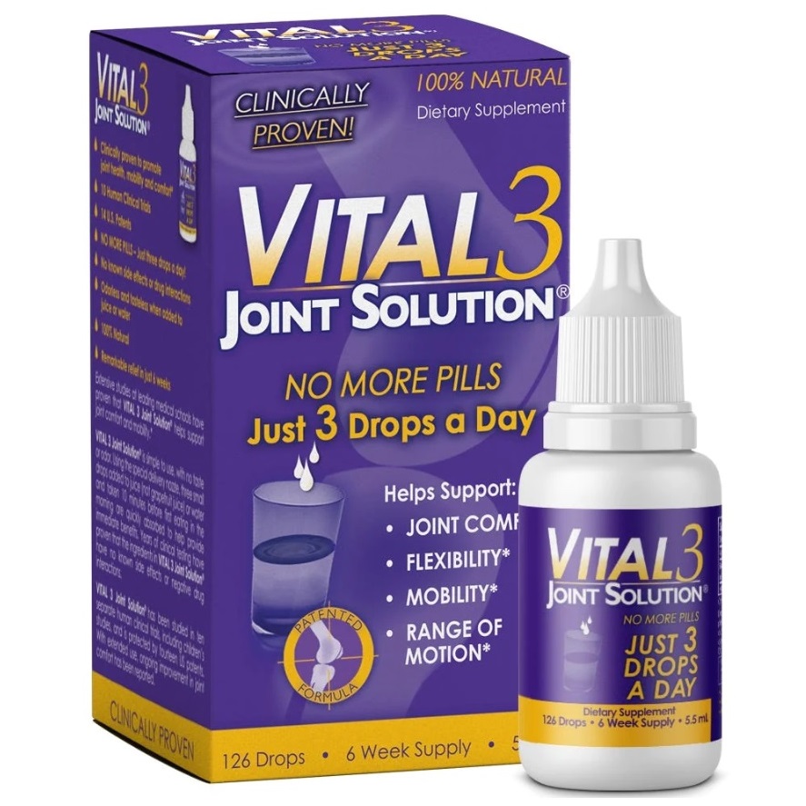 Supliment alimentar pentru articulatii Vital3 Joint Solution Lichid, 5.5 ml, Bronson