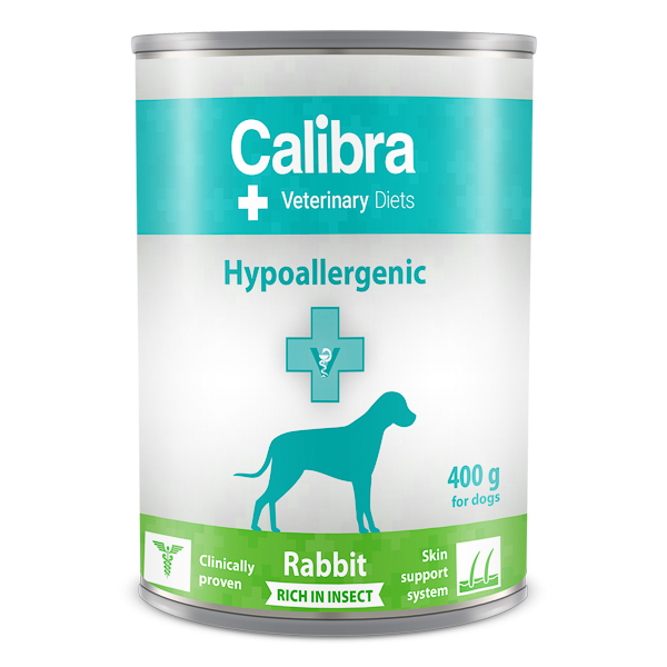 Hrana umeda cu insecte si iepure pentru caini Hypoallergenic, 400 g, Calibra
