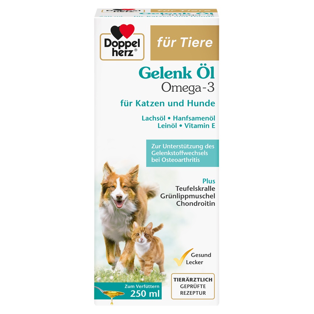 Supliment cu omega-3 ulei pentru functionarea normala a articulatiilor la pisici si caini, 250 ml, Doppelherz Pets