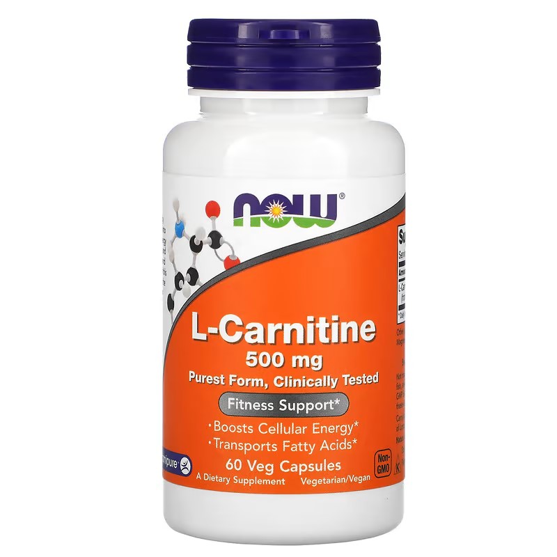L-Carnitina Carnipure, 500 mg, 60 capsule vegetale, Now Foods
