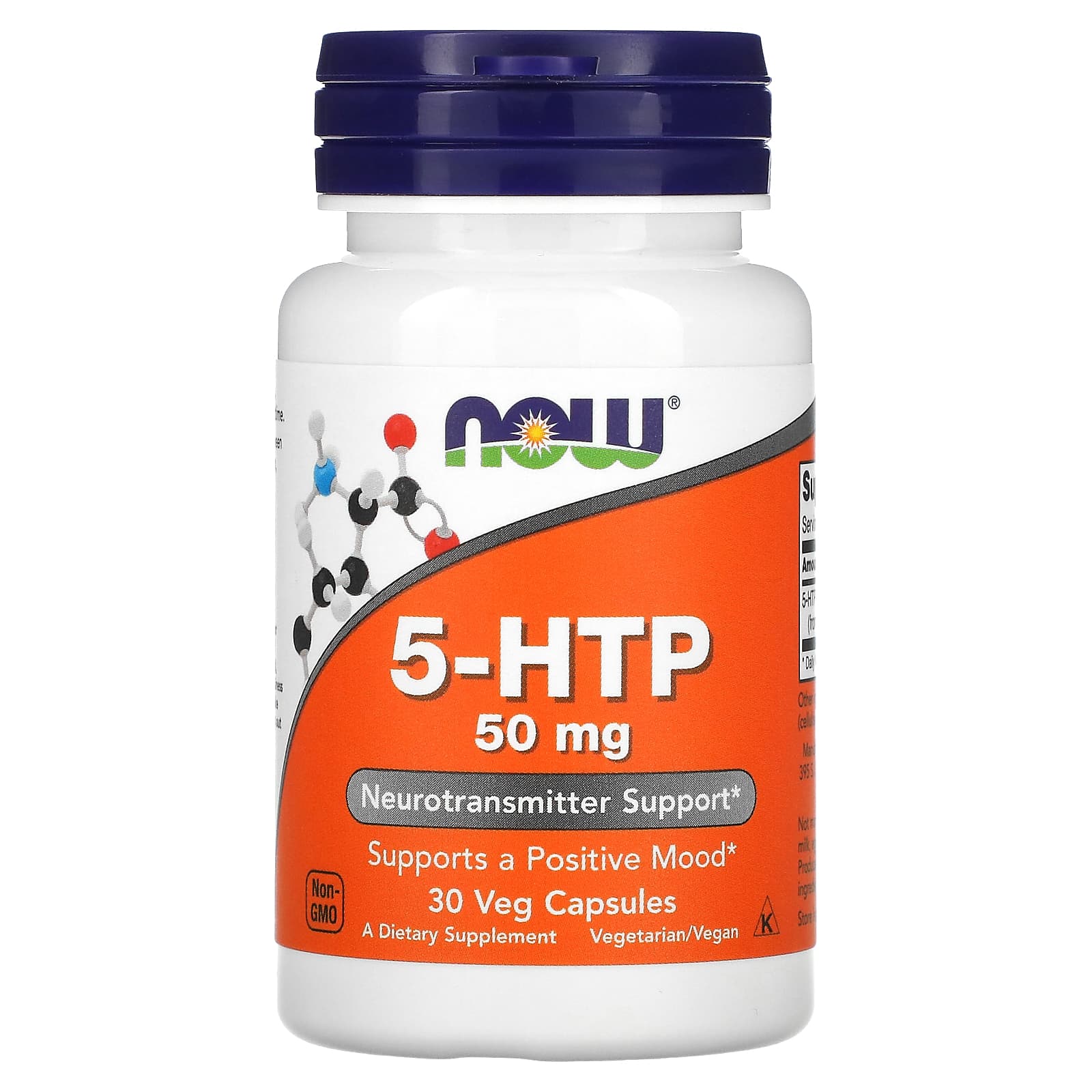 Neurotransmitator 5-HTP, 50 mg, 30 capsule vegetale, Now Foods