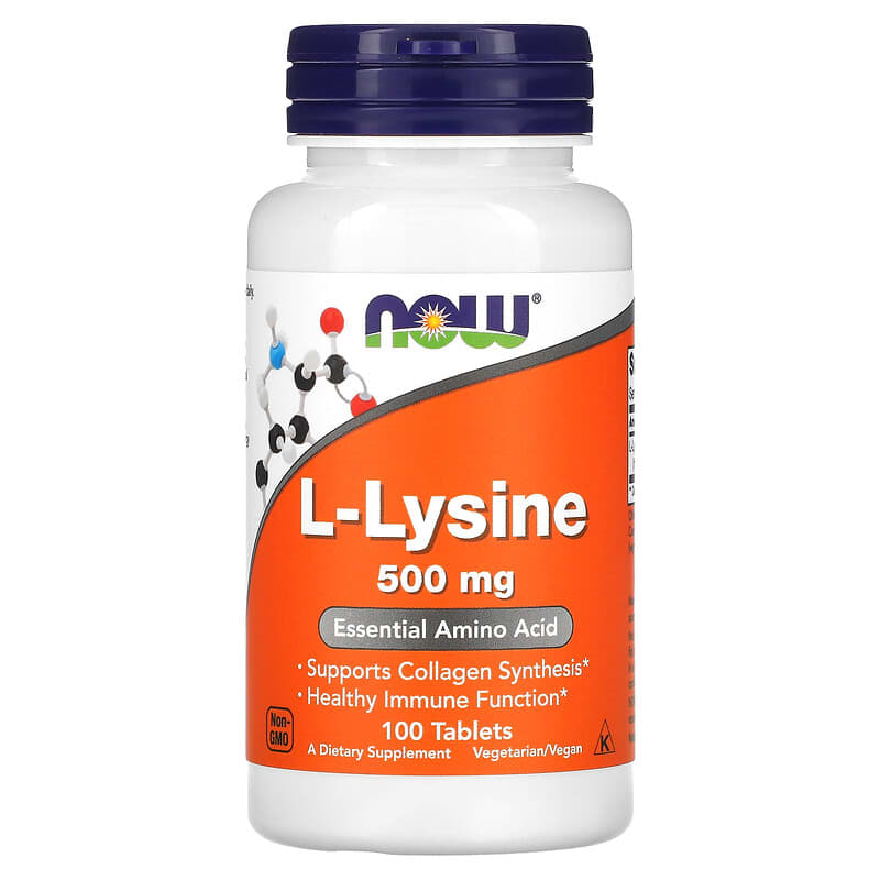 L-Lyzine, 500 mg, 100 tablete, Now Foods