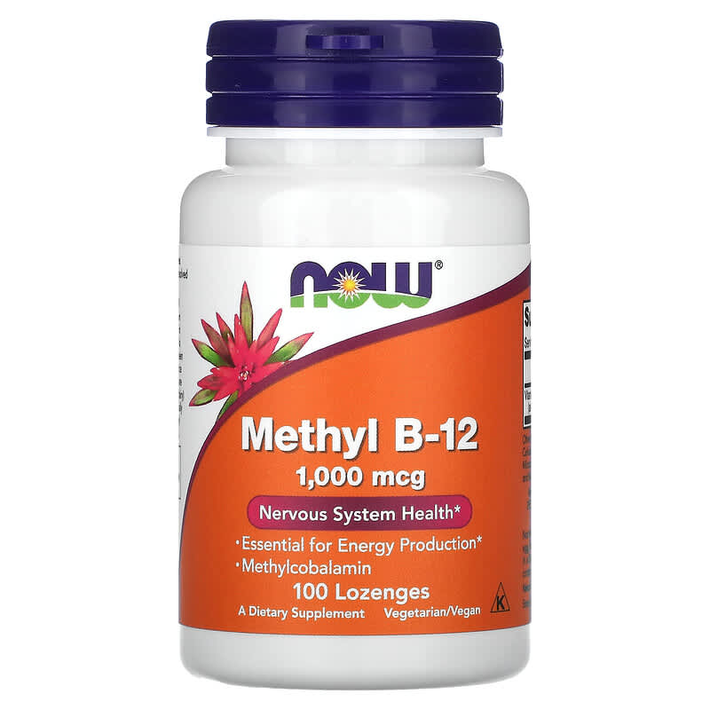 Vitamina B-12 Metilcobalamina, 1000 mcg, 100 tablete masticabile, Now Foods