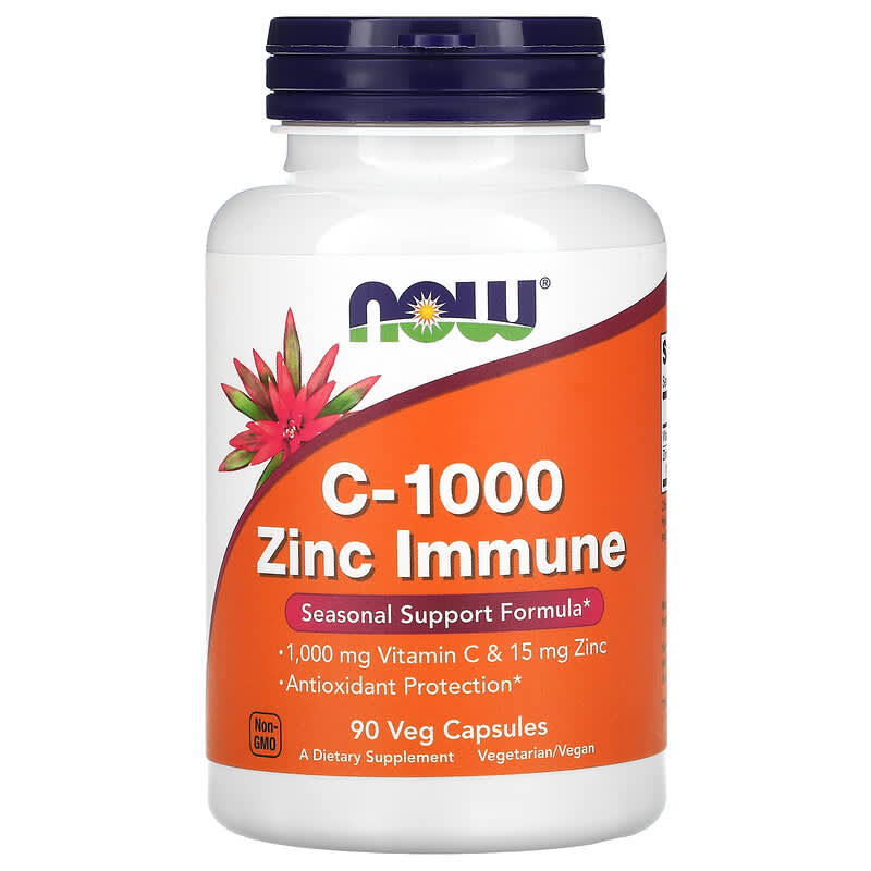 Vitamina C-1000 mg Cu Zinc Imune, 90 capsule vegetale, Now Foods