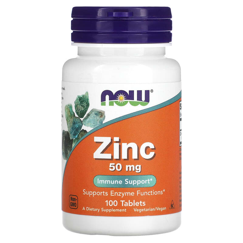 Zinc Gluconat, 50 mg, 100 tablete, Now Foods