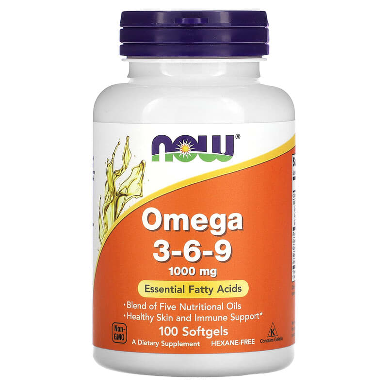 Omega 3-6-9, 1000 mg, 100 gelule moi, Now Foods