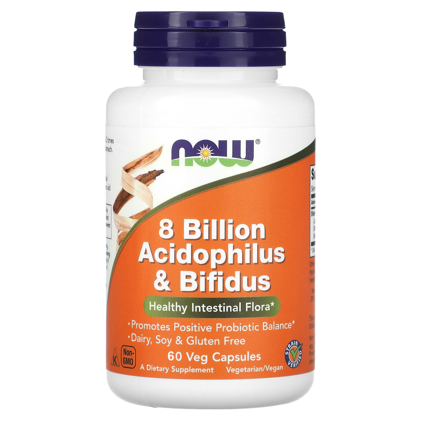 Probiotic 8 Billion Acidophilus and Bifidus, 60 capsule vegetale, Now Foods