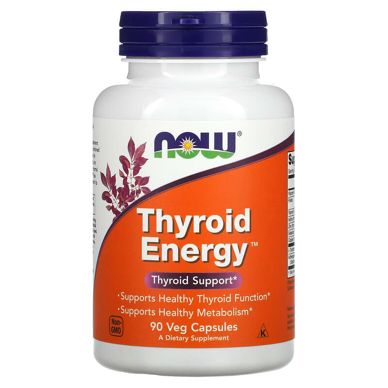 Supliment pentru tiroida Thyroid Energy, 90 capsule vegetale, Now Foods