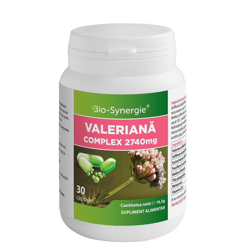 Valeriana Complex, 2740 mg, 30 capsule, Bio Synergie