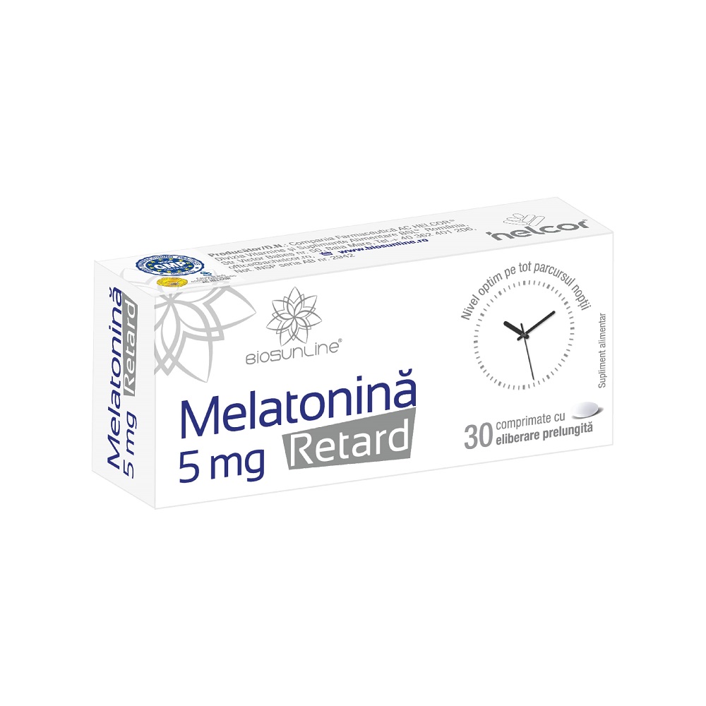 Melatonina Retard 5 mg BioSunLine, 30 comprimate, Helcor
