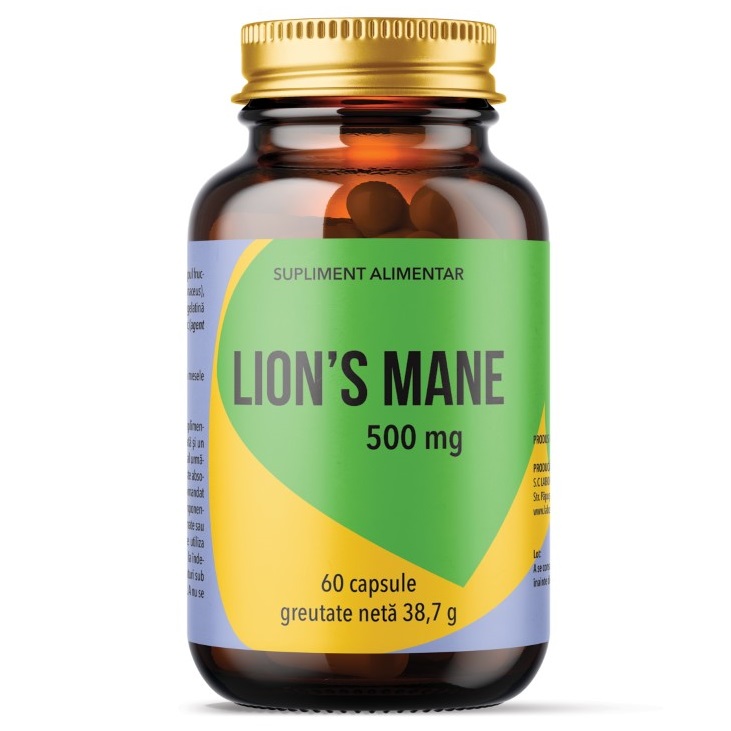 Lion's Mane, 500 mg, 60 capsule, Laboratoarele Remedia