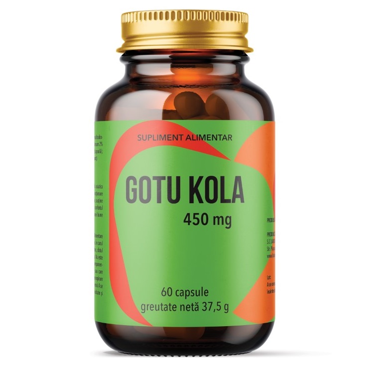 Gotu Kola, 450 mg, 60 capsule, Laboratoarele Remedia