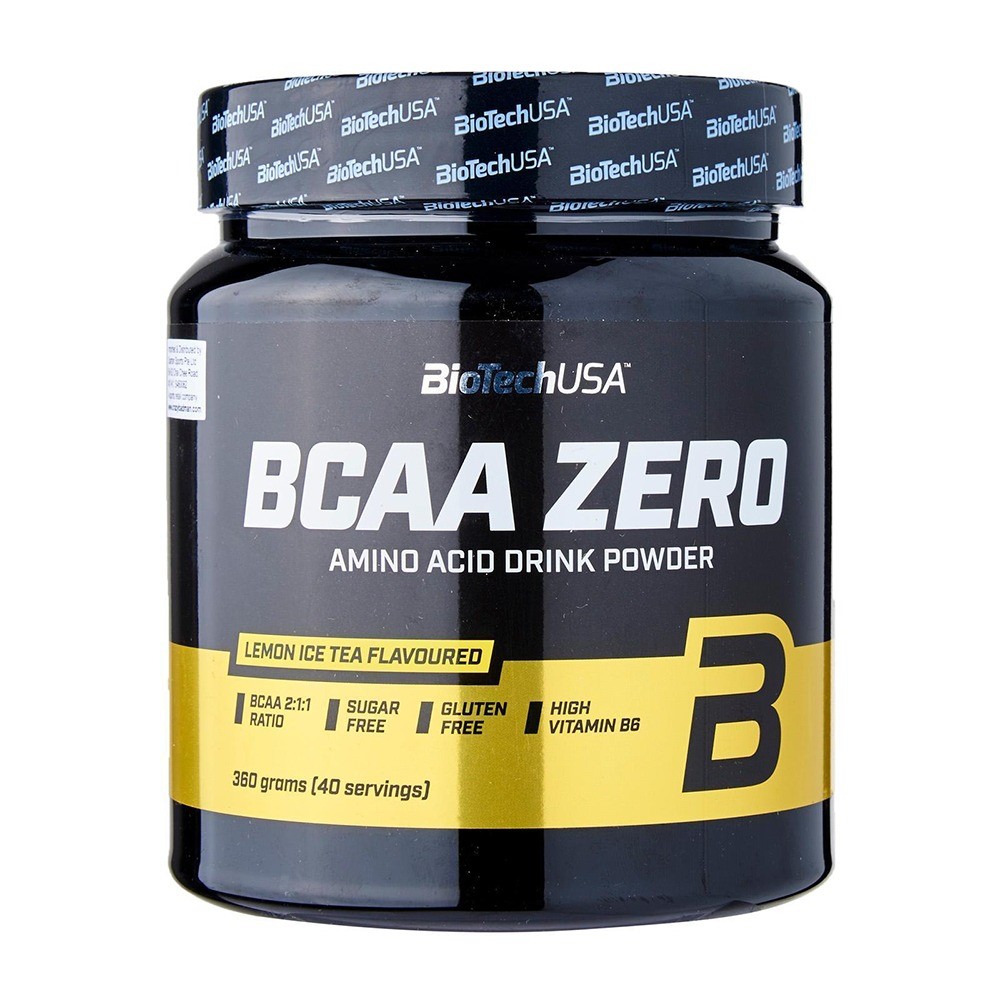 BCAA Zero pulbere cu aroma Lemon Ice Tea, 360 g, Biotech USA