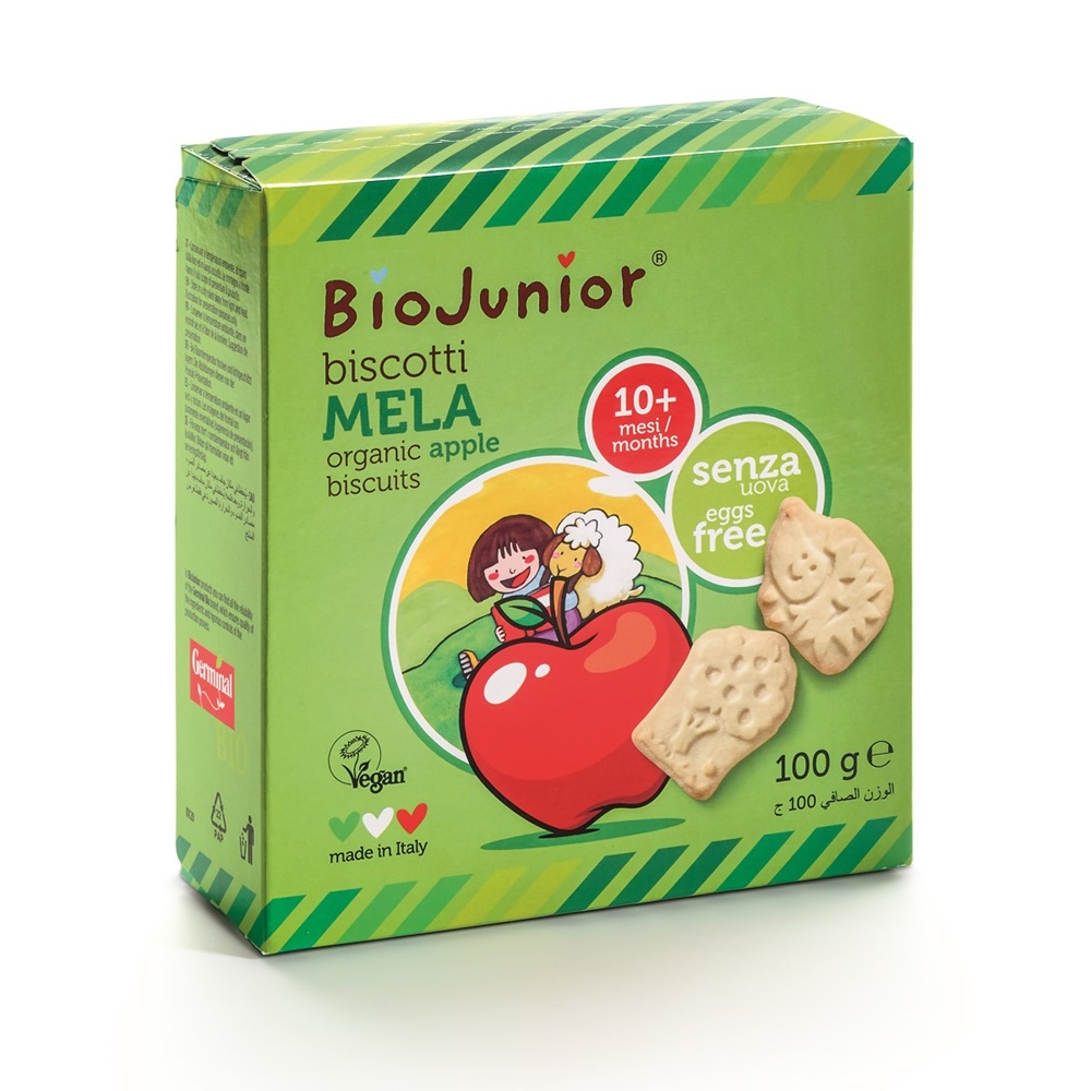 Biscuiti Bio vegani cu mere 10 luni+, 100 g, Germinal