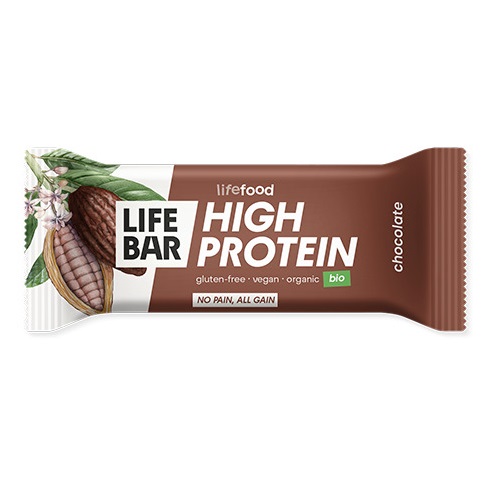 Baton proteic bio fara gluten cu ciocolata, 40 g, Lifebar