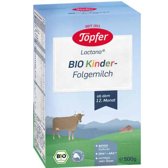 Lapte praf Bio +12 luni Kinder Lactana, 500 g, Topfer