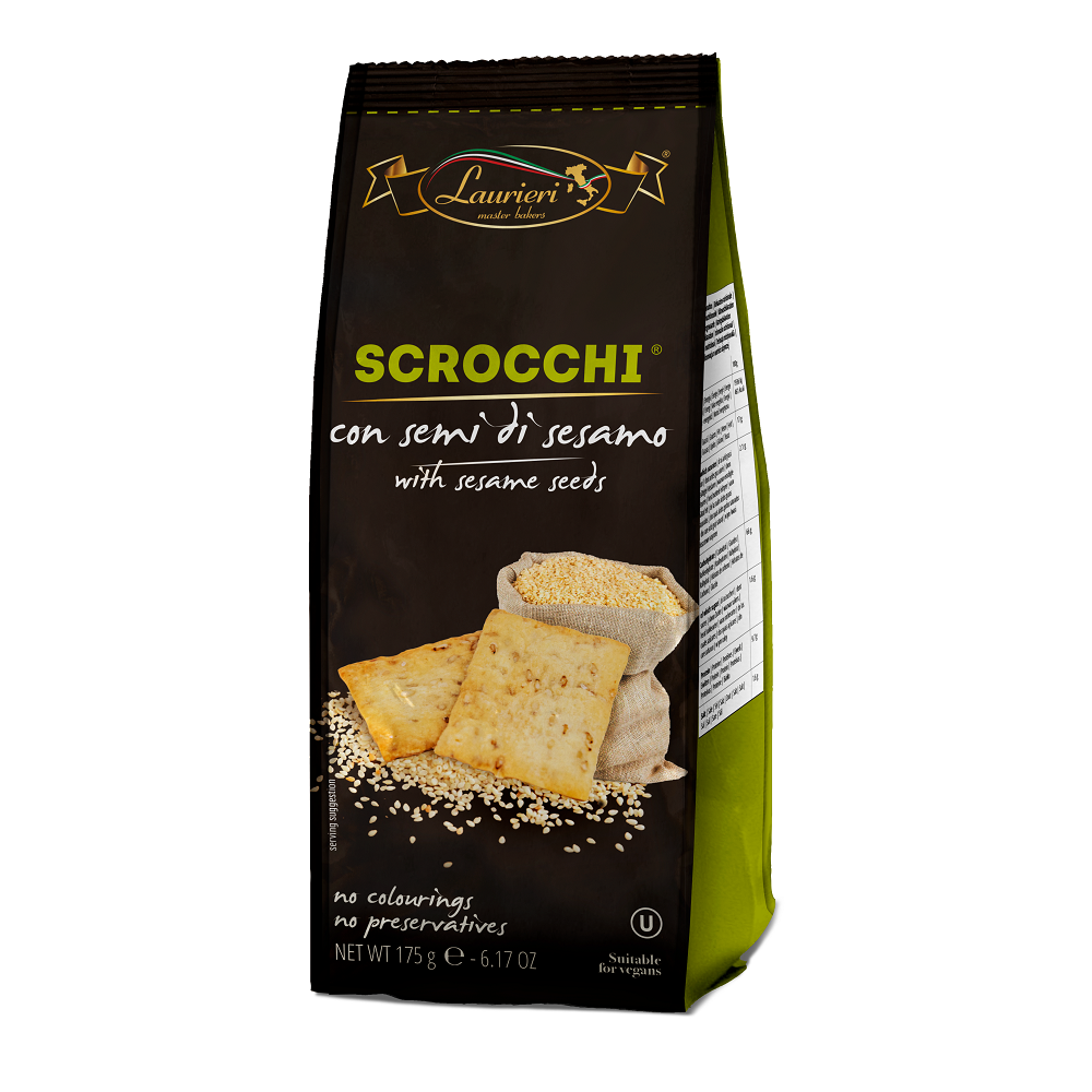 Crackers Scrocchi Sesame Seeds, 175 g, Laurieri