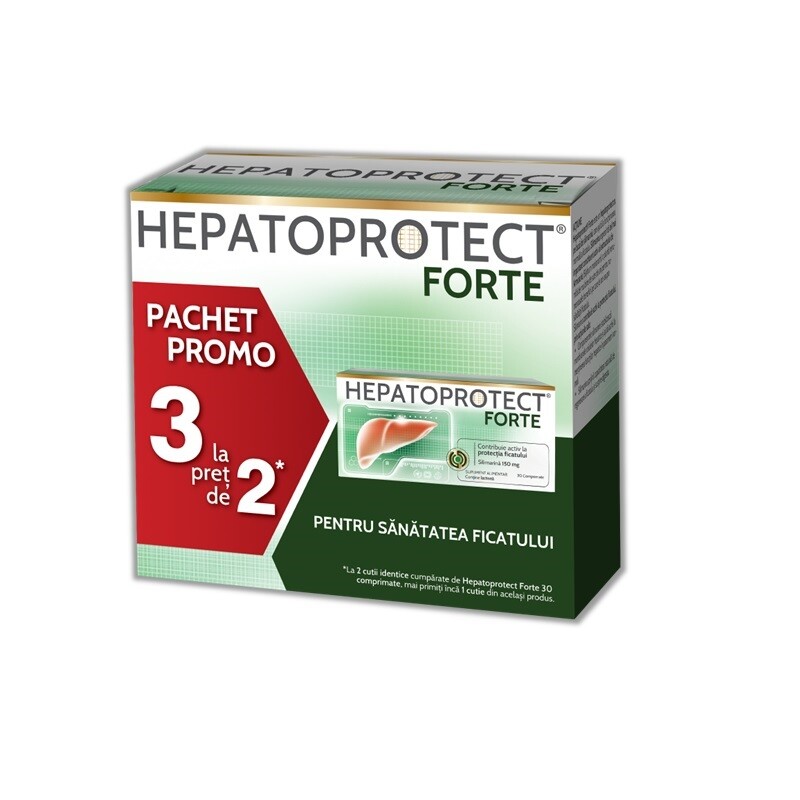 Hepatoprotect forte pachet promo pachet promo 2+1, 3x30 comprimate, Biofarm