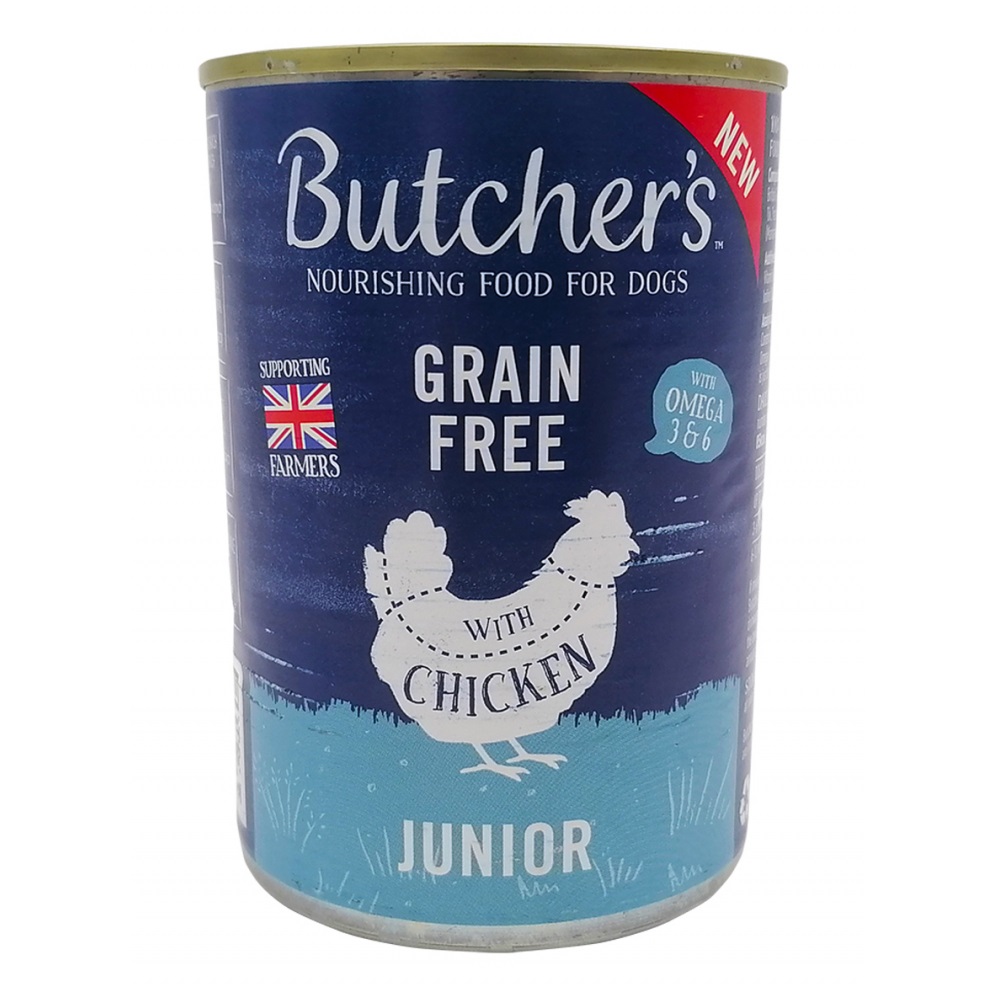 Hrana umeda pentru caini juniori pui in aspic Grain Free, 400 g, Butcher`s