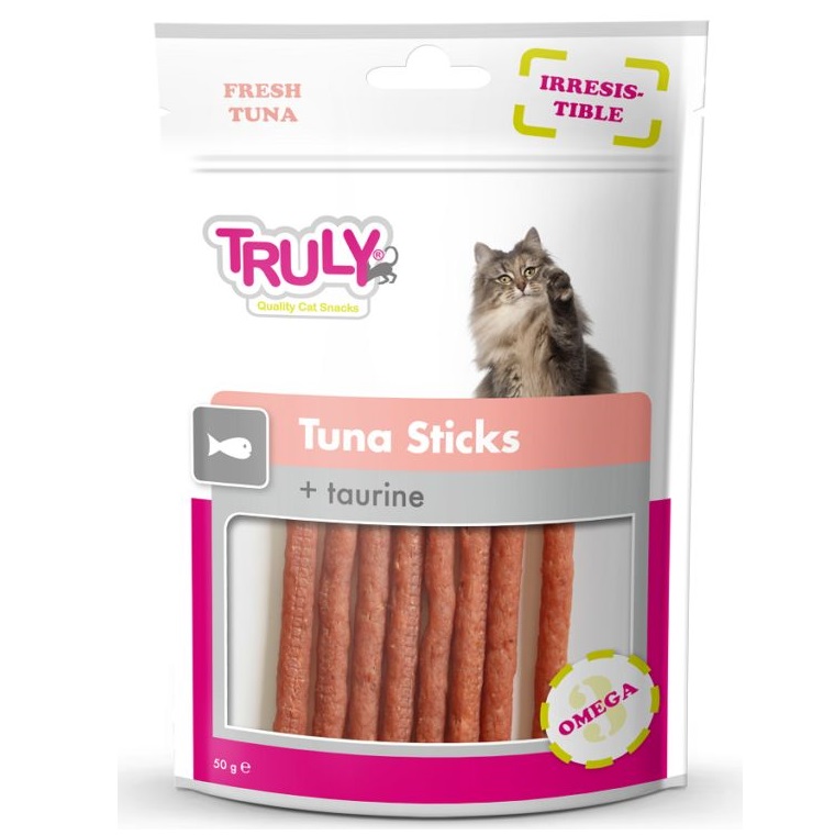 Recompense sticks pentru pisici cu ton si taurina, 50 g, Truly