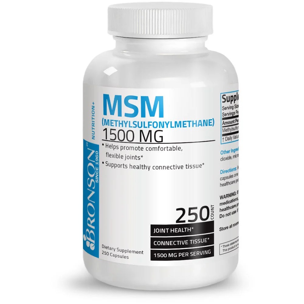 MSM, 1500 mg, 250 capsule, Bronson Laboratories