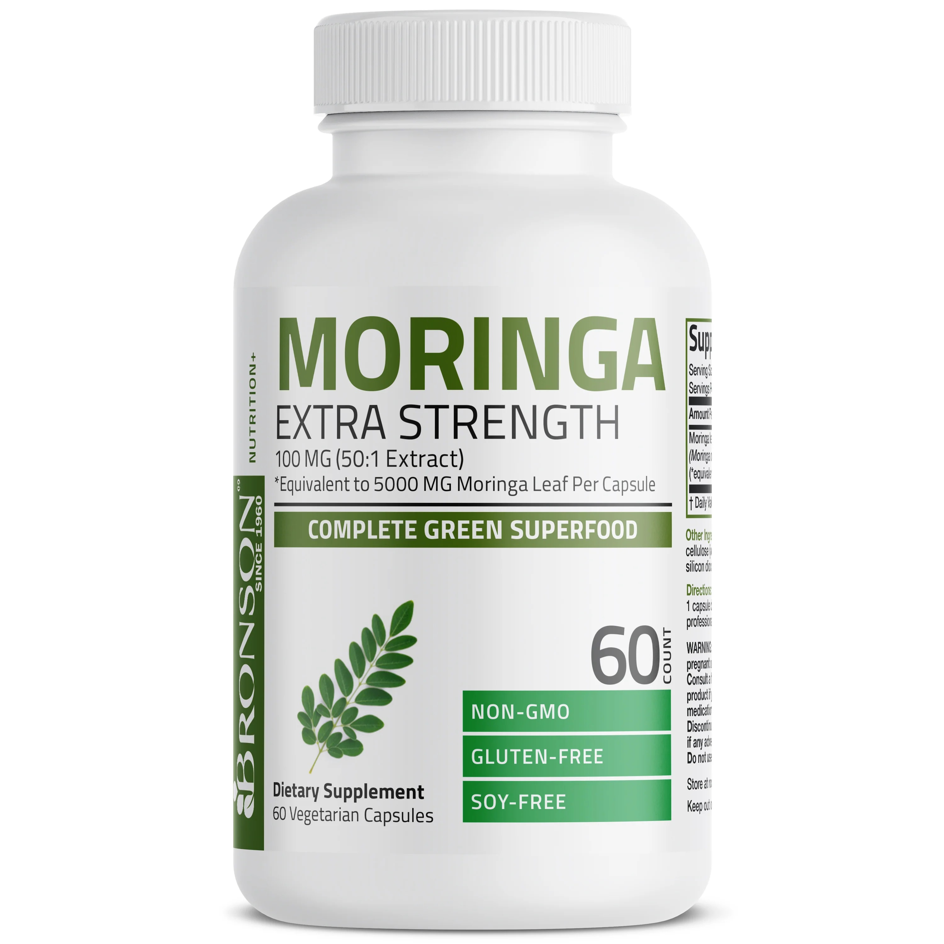 Extract din frunze de Moringa Oleifera, 5000 mg, 60 capsule, Bronson Laboratories