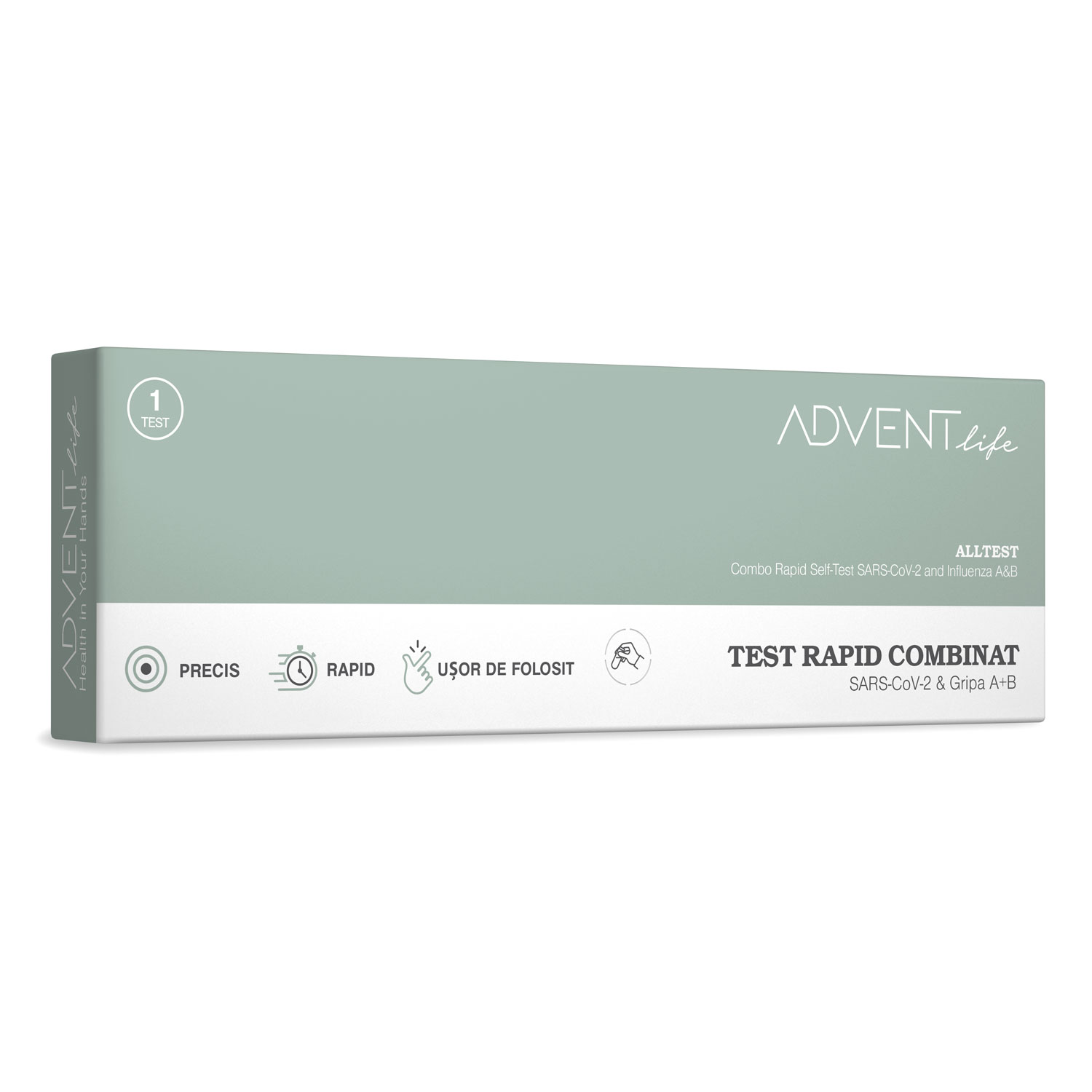 Test rapid combo 3in1 (Covid19+Gripa A/B), 1 bucata, Advent