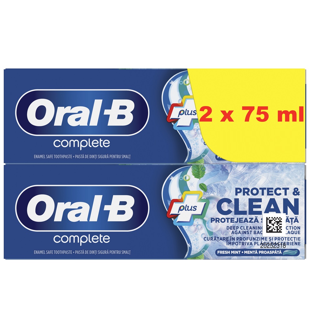 Pachet pasta de dinți Complete Protect&Clean, 2 x 75 ml, Oral-B
