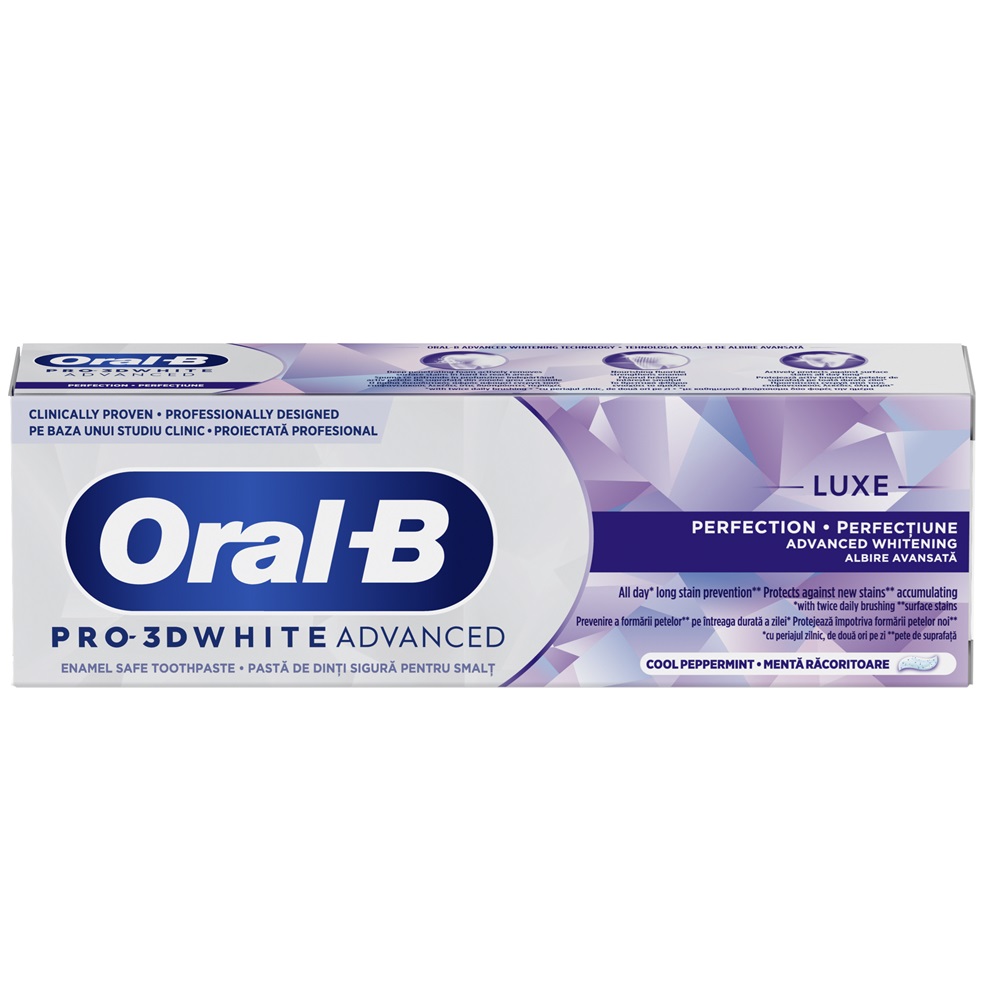 Pasta de dinti pentru albire Pro 3D White Advandced Luxe Perfection, 75 ml, Oral-B