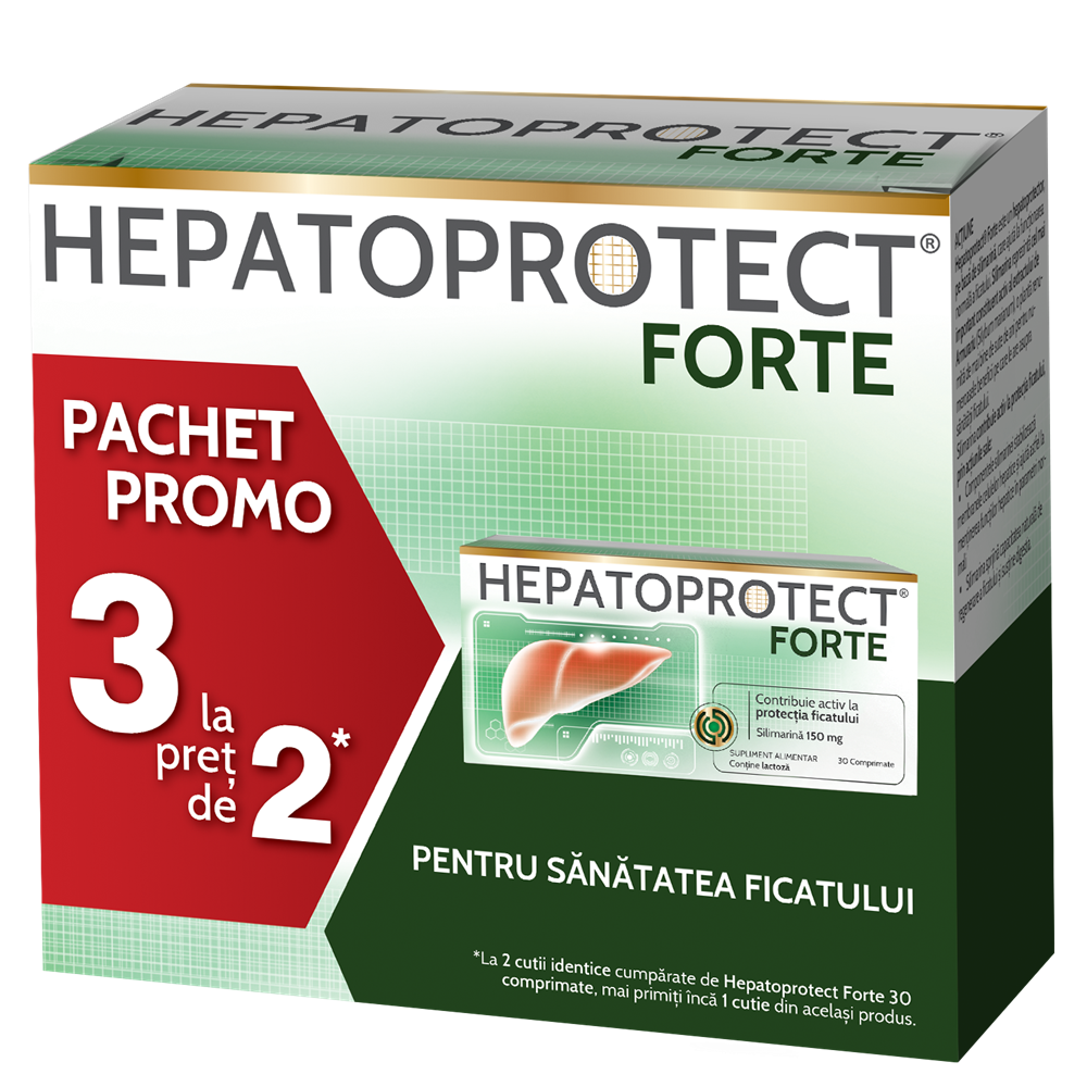 Pachet Hepatoprotect Forte, 3 x 30 comprimate, Biofarm