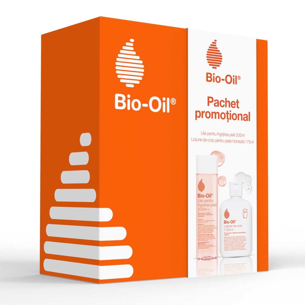 Pachet Ulei pentru ingrijirea pielii, 200 ml +  Lotiune de corp, 175 ml, Bio Oil