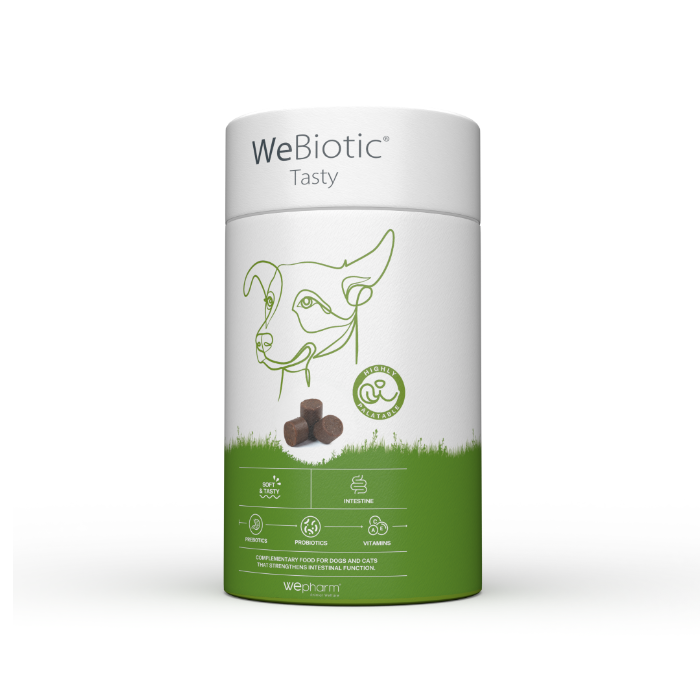 Recompense pentru sistemul digestiv al cainilor si al pisicilor WeBiotic Tasty, 30 comprimate masticabile, Wepharm