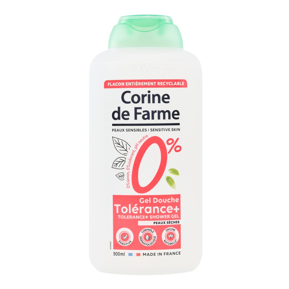 Crema de dus pentru piele uscata si sensibila Tolerance+, 500 ml, Corine de Farme