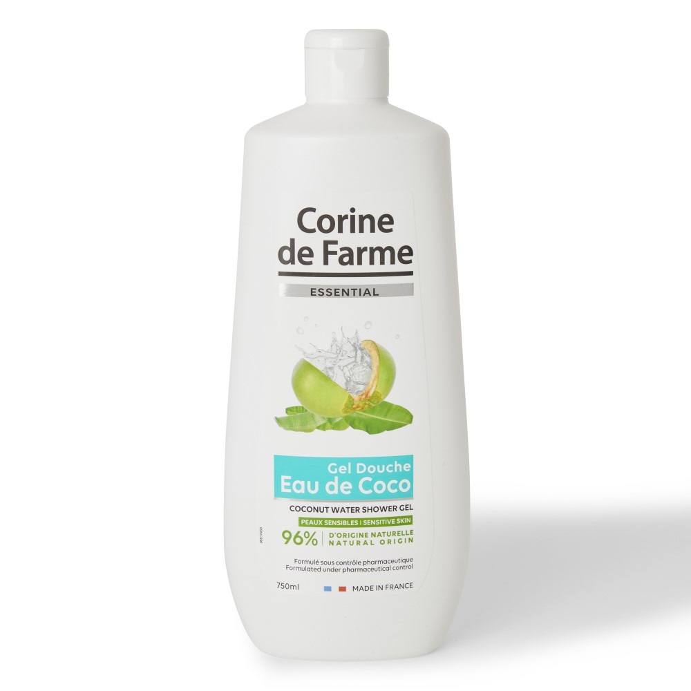 Gel de dus cu apa de cocos, 750 ml, Corine de Farme