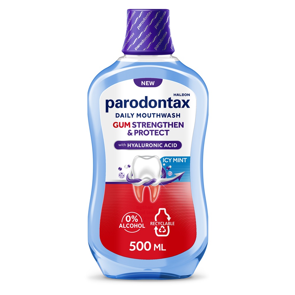 Apa de gura Parodontax Gum Strengthen & Protect Icy Mint, 500 ml, Parodontax