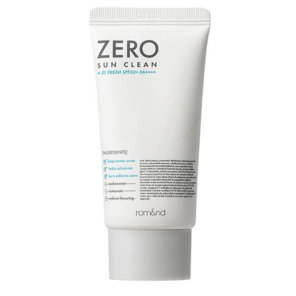 Crema de protectie solara SPF 50 PA ++++ Zero Sun Clean, 50 ml, Rom&nd