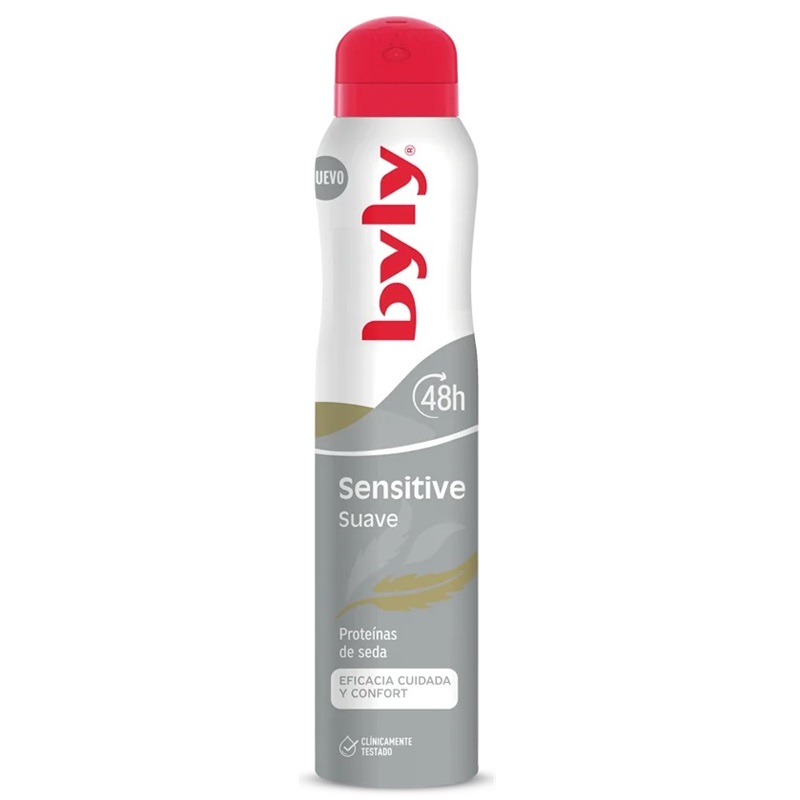 Deo spray cu proteine ​​de matase, protectie 48h Sensitive, 200 ml, Byly