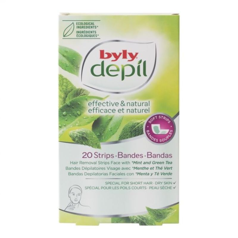 Benzi depilatoare pentru fata cu aloe vera Depil, 20 bucati, Byly