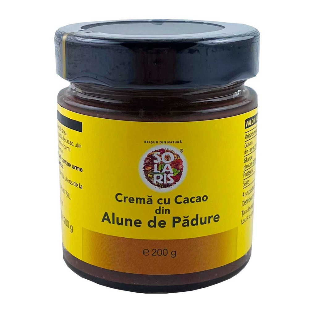 Crema cu cacao din alune de padure, 200 g, Solaris