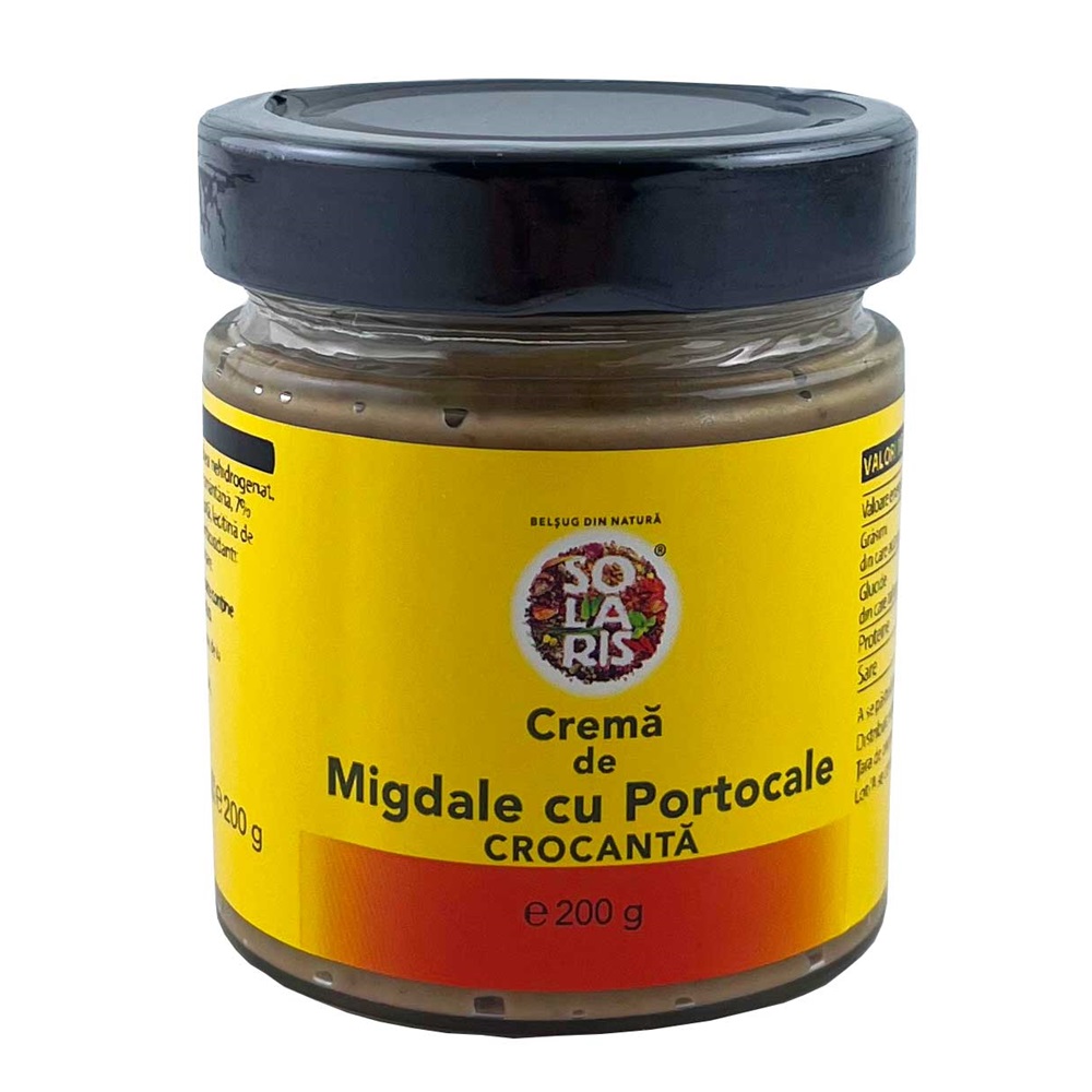 Crema de migdale cu portocale crocanta, 200 g, Solaris