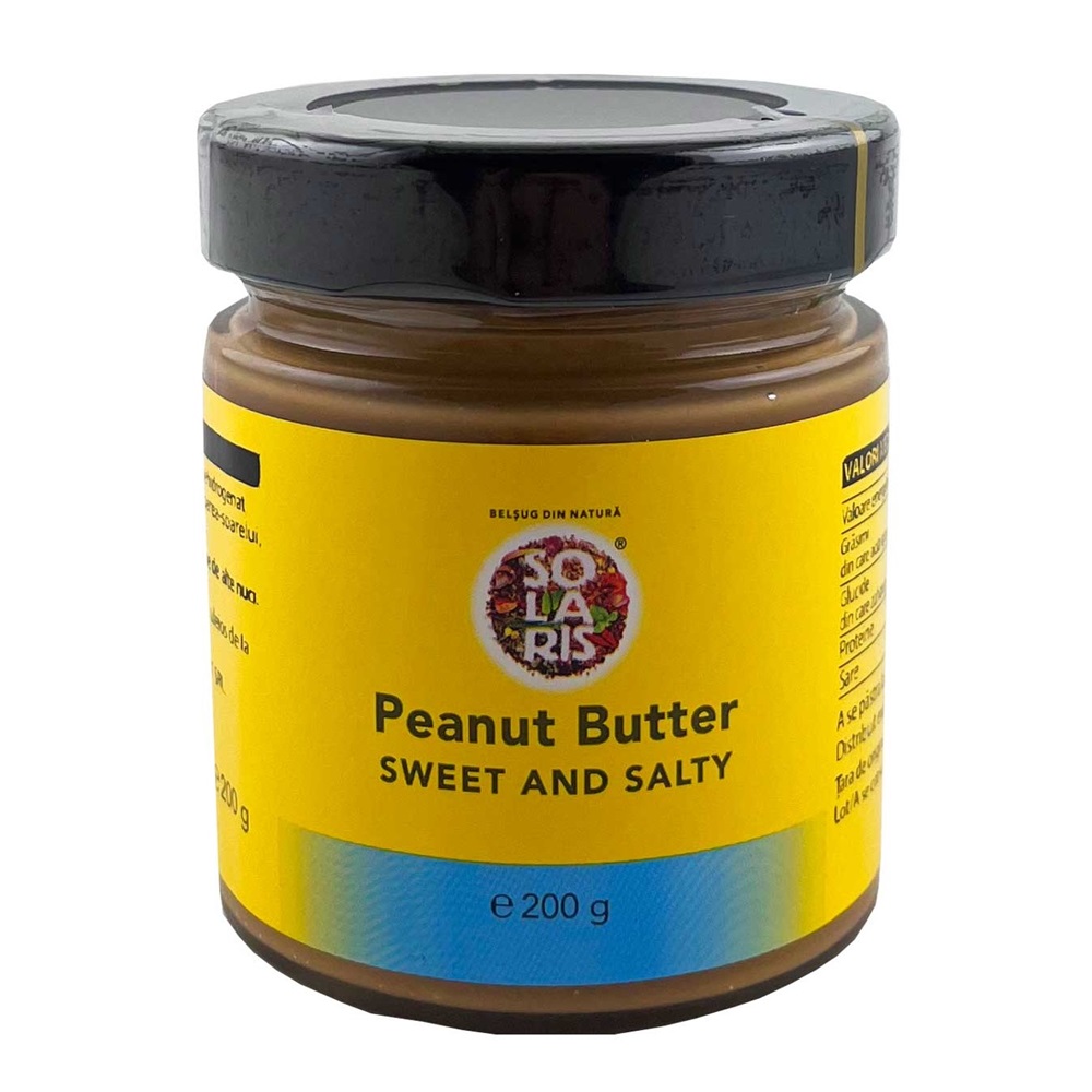 Crema de arahide Peanut Butter Sweet and Salty, 200 g, Solaris