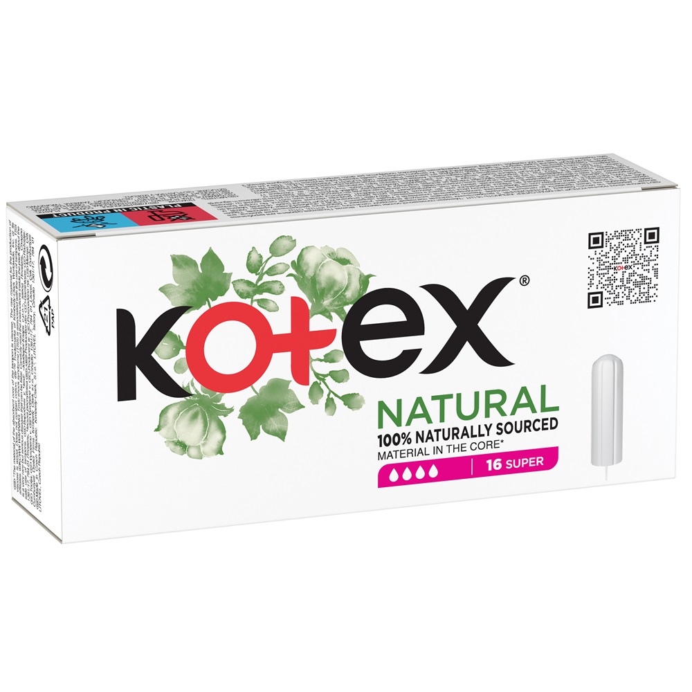 Tampoane interne Natural Super, 16 bucati, Kotex