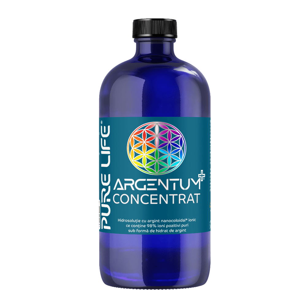 Argint nanocoloidal Argentum+ Concentrat, 480 ml, Pure Life