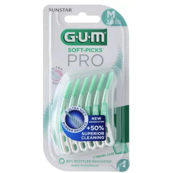 Periute interdentare GUM Ultra Soft Picks PRO, M, 30 bucati, Sunstar Gum