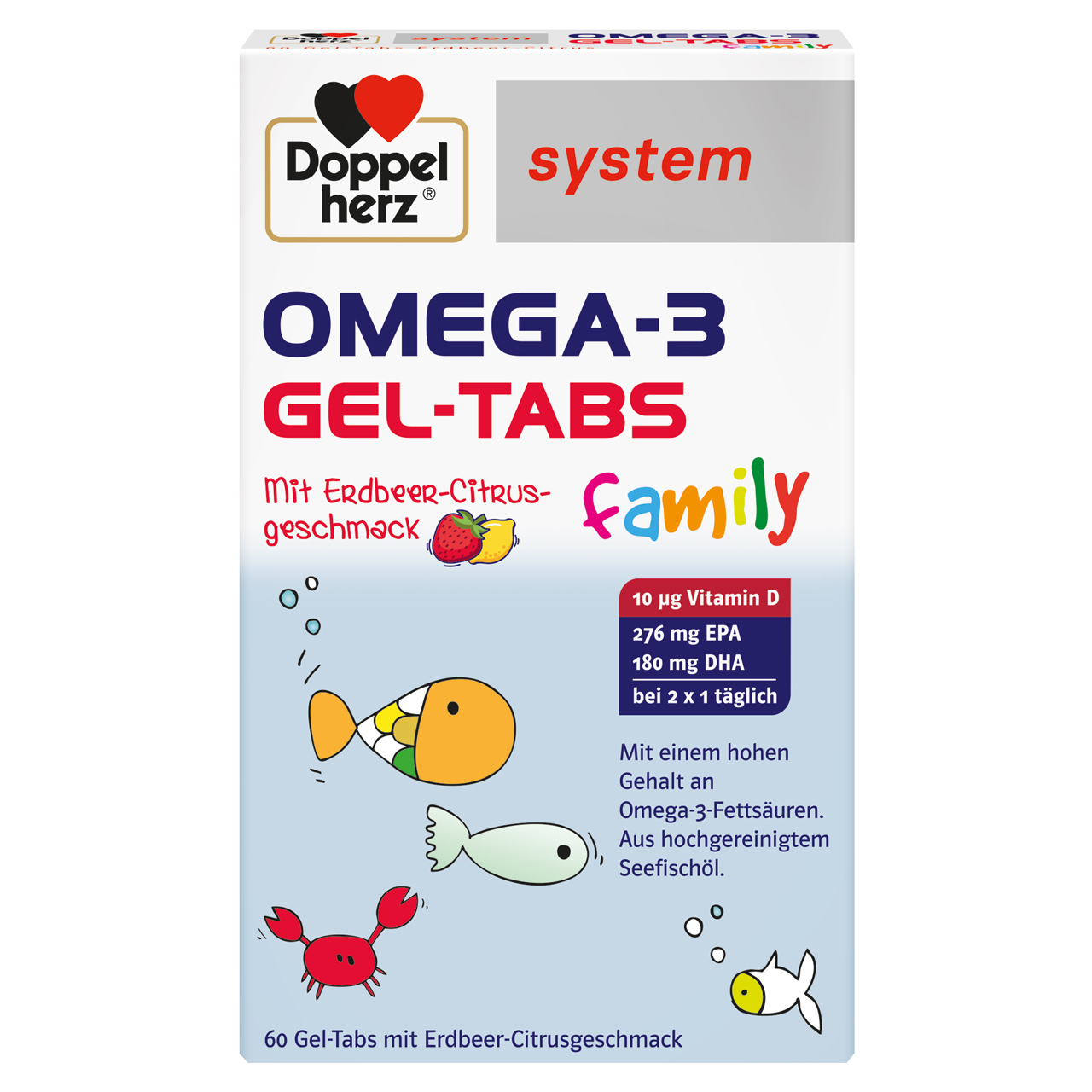 Omega 3 Gel Tabs Family, 60 comprimate masticabile moi, Doppelherz