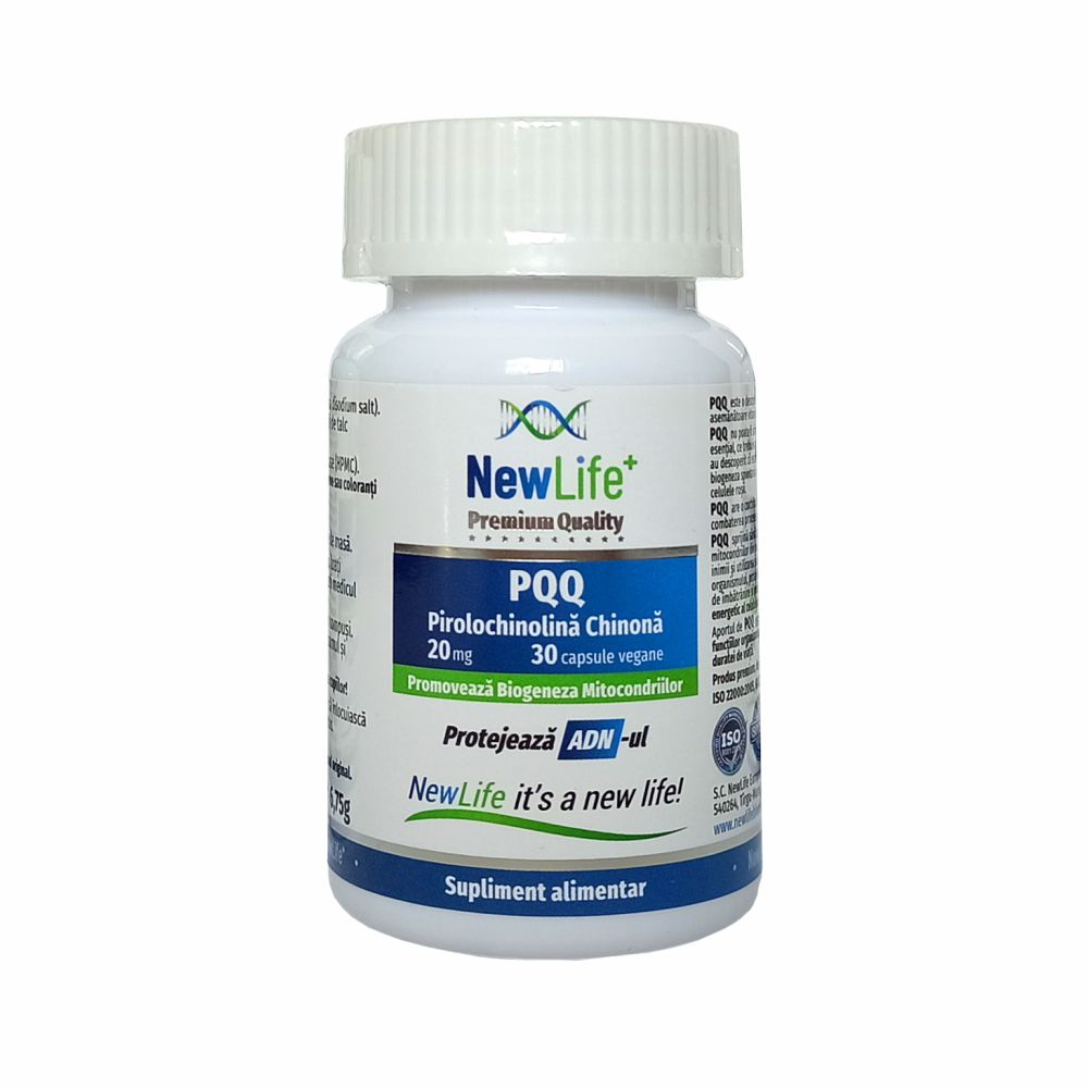 PQQ Pirolochinolina chinona, 20 mg, 30 capsule vegetale, NewLife+